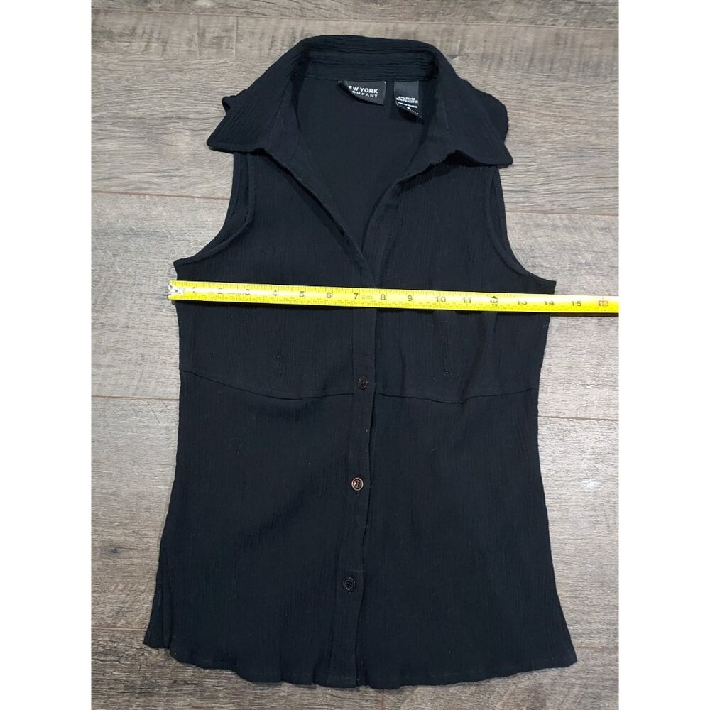 New York&Co Maxi Skirt Black Floral Sleevless Top Crinkle Size S 1990 Vintage - Picture 7 of 16